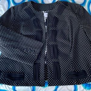 Cute black and white shirt jacket. Dressy . Only worn once .